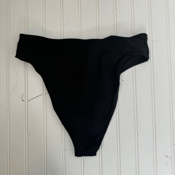 NWT Skims Recycled Swim Mid Waist Bottom Onyx Black Large - Picture 2 of 6